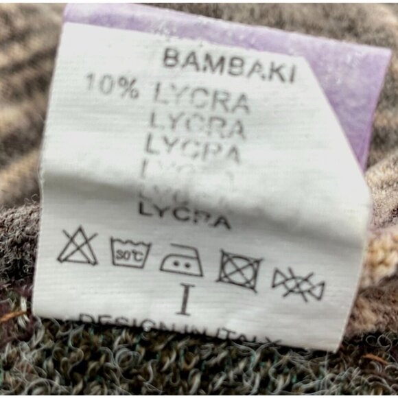 Vsign Italian Design LS Scoop Neck Plaid Brown Wool Blend Sweater Dress Small - Picture 7 of 8